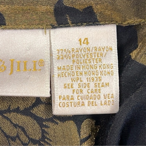 Vintage 90s Size 14 Christie And Jill Green Iridescent Floral Button Up Blouse - Picture 12 of 14